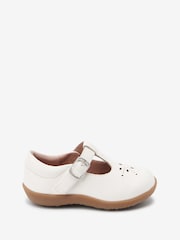 White Leather - First Walker T-Bar Touch fastening Shoes - Image 1 of 5