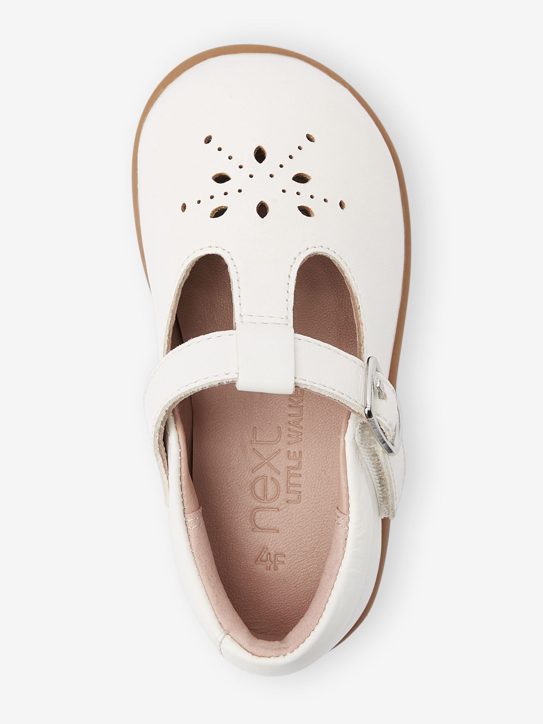 Buy White Leather Standard Fit F First Walker T Bar Touch fastening Shoes from Next Ireland