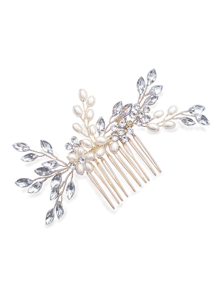 Ivory & Co Gold Pearl Shimmer Crystal Comb - Image 1 of 5