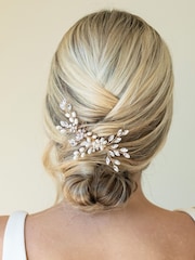 Ivory & Co Gold Pearl Shimmer Crystal Comb - Image 2 of 5