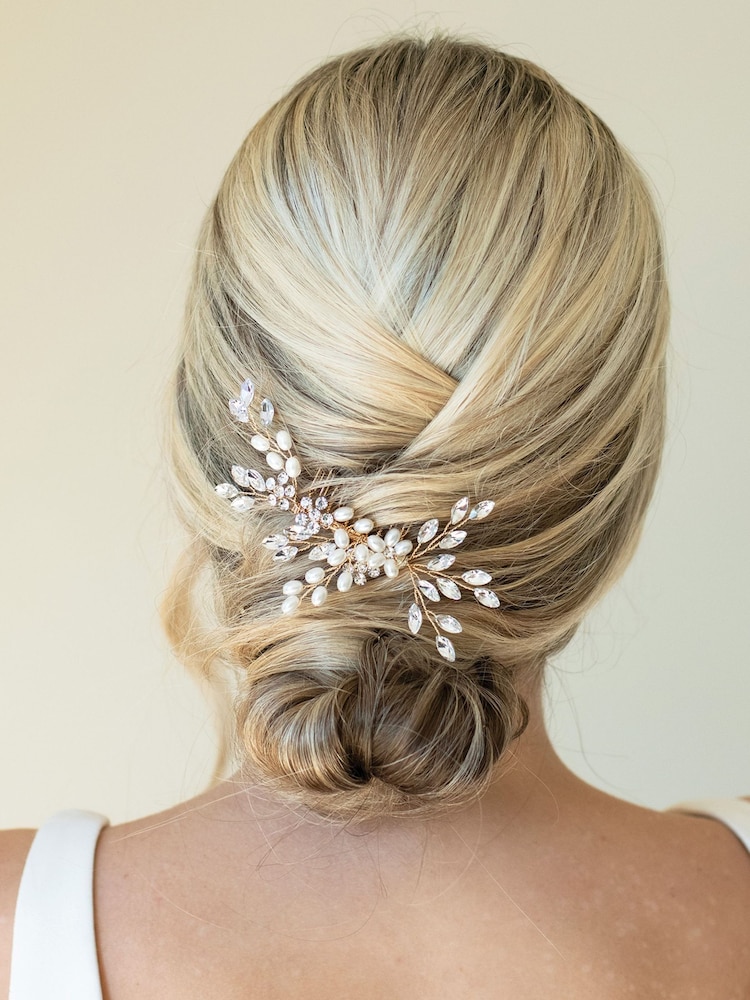 Ivory & Co Gold Pearl Shimmer Crystal Comb - Image 2 of 5