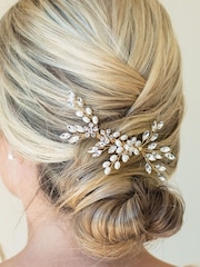 Ivory & Co Gold Pearl Shimmer Crystal Comb - Image 3 of 5