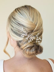 Ivory & Co Gold Pearl Shimmer Crystal Comb - Image 4 of 5