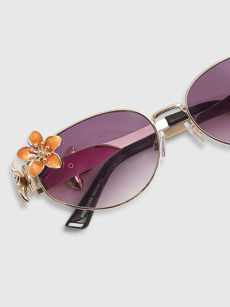 River Island Orange Del Maar Slim Flower Sunglasses - Image 5 of 5 River Island Orange Del Maar Slim Flower Sunglasses - Image 5 of 5