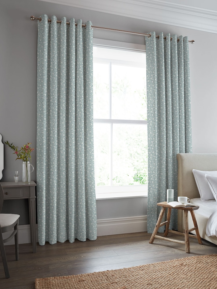 Laura Ashley Duck Egg Campion Made to Measure 100% Cotton Curtains - Image 1 of 9