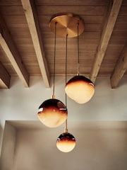 French Connection Brass/Brown Cluster Light Jamavar Pendant Ceiling Light - Image 1 of 4