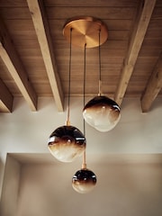 French Connection Brass/Brown Cluster Light Jamavar Pendant Ceiling Light - Image 2 of 4