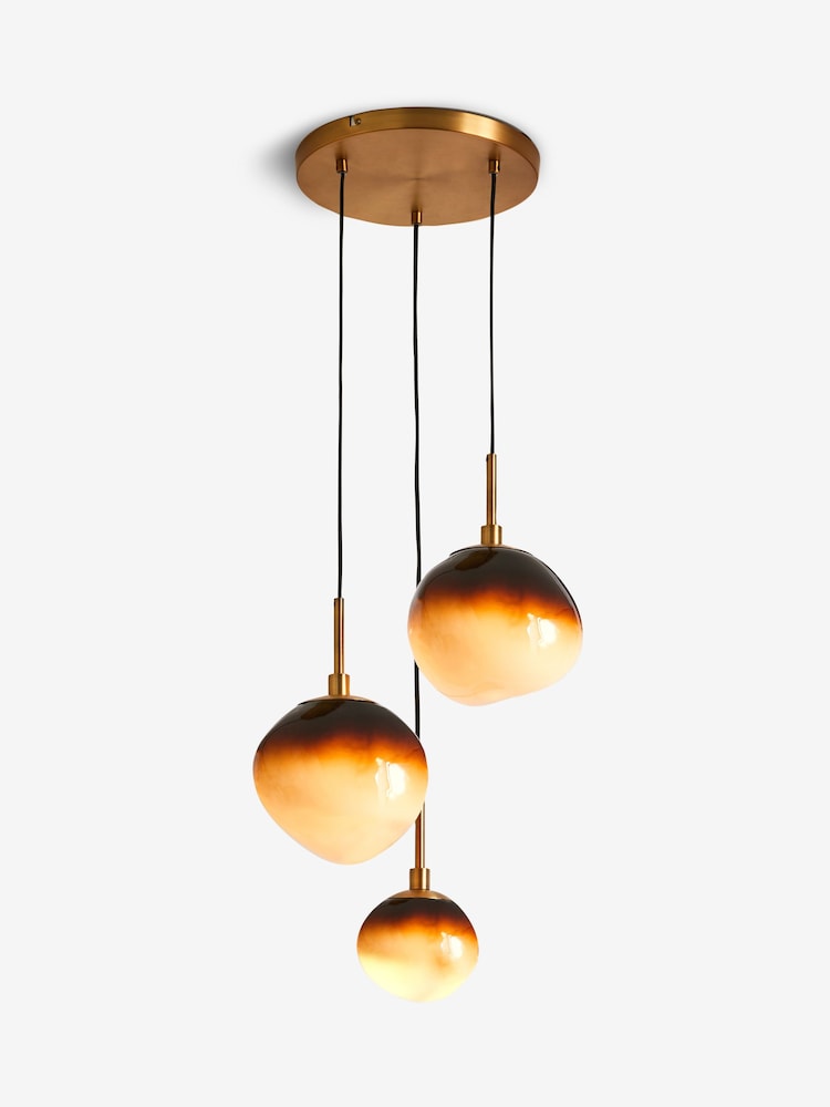 French Connection Brass/Brown Cluster Light Jamavar Pendant Ceiling Light - Image 4 of 4