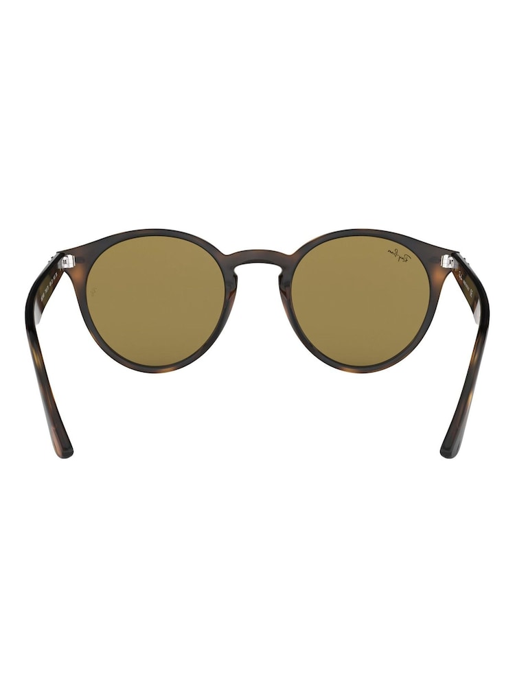 بني شكل صدفة السلحفاة - نظارة شمسية متوسطة الحجم مستديرة كلاسيكية من ‪Ray-ban®‬ - Image 4 of 12