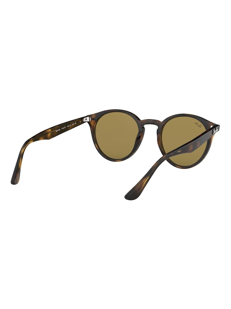 بني شكل صدفة السلحفاة - نظارة شمسية متوسطة الحجم مستديرة كلاسيكية من ‪Ray-ban®‬ - Image 8 of 12