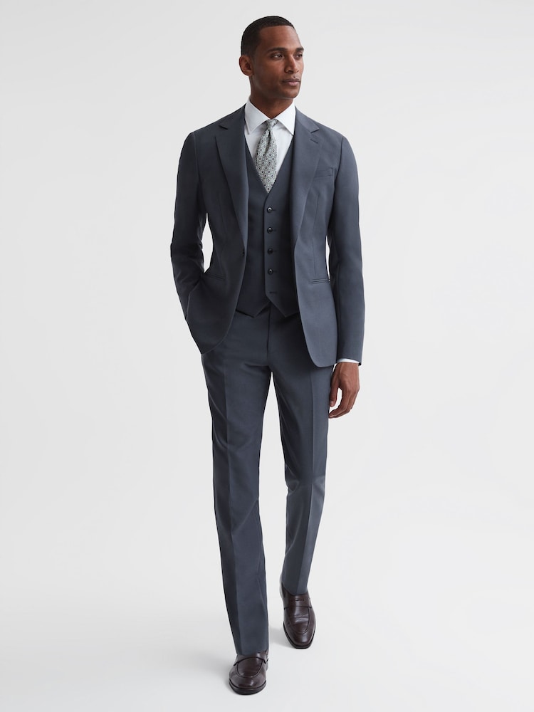 Chaleco de corte slim de lana con botones Fine Five de Reiss - Imagen 1 de 4
