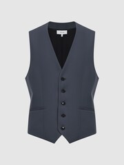 Chaleco de corte slim de lana con botones Fine Five de Reiss - Imagen 2 de 4