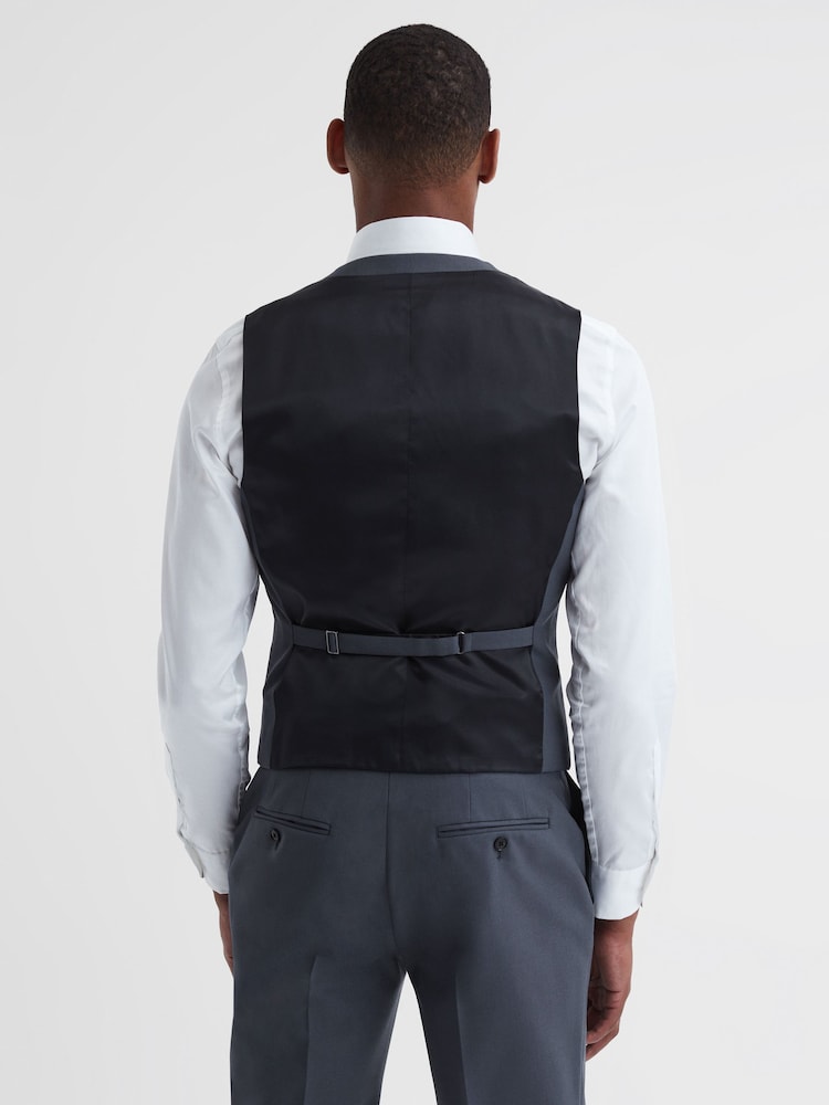 Chaleco de corte slim de lana con botones Fine Five de Reiss - Imagen 4 de 4