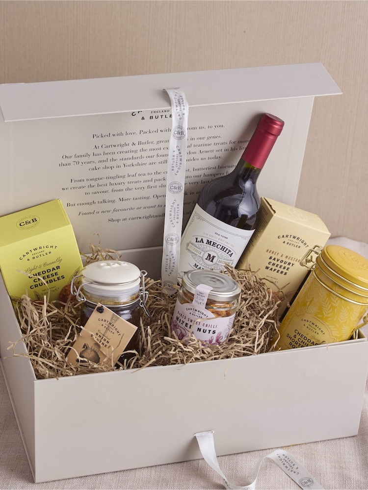Cartwright & Butler Red Wine and Nibbles Gift Box - Image 1 of 2 Cartwright & Butler Red Wine and Nibbles Gift Box - Image 1 of 2