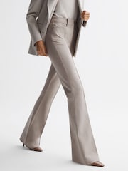 Reiss Neutral Dylan Flared High Rise Trousers - Image 3 of 5