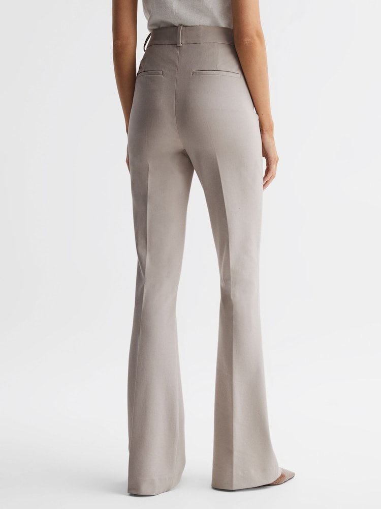 Reiss Neutral Dylan Flared High Rise Trousers - Image 5 of 5