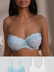 Blue/White DD+ Non Pad Strapless Bras 2 Pack - Image 1 of 9