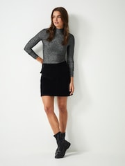 Black Velvet Mini Skirt - Image 2 of 6