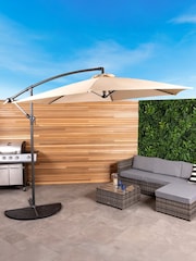 Charles Bentley Beige Cream 3m Hanging Banana Cantilever Garden Umbrella - Image 1 of 6