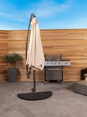 Charles Bentley Beige Cream 3m Hanging Banana Cantilever Garden Umbrella - Image 2 of 6
