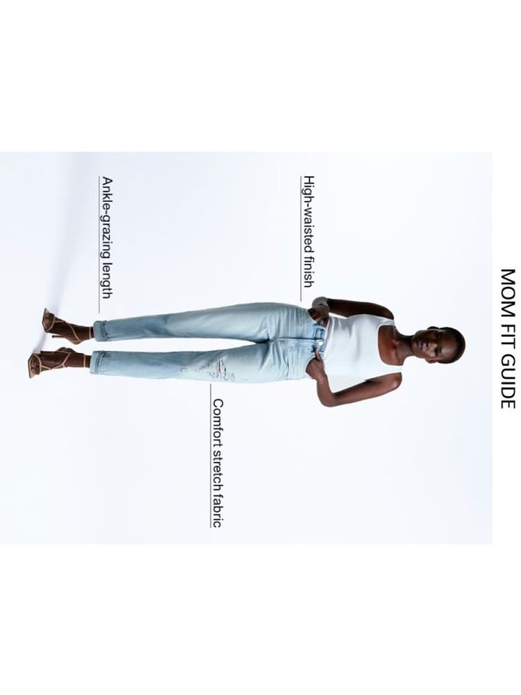 River Island Blue High Rise Bum Sculpt Mom Jeans - Image 5 of 5