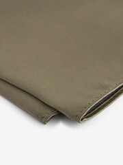Olive Green Satin Tie And Pocket Square Set - Image 5 of 5
