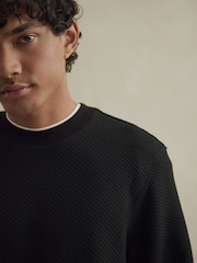 Black Crew Sweatshirt Premium Texture Crew Sweatshirt - Image 1 of 8