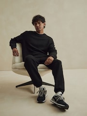 Black Crew Sweatshirt Premium Texture Crew Sweatshirt - Image 2 of 8