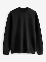 Black Crew Sweatshirt Premium Texture Crew Sweatshirt - Image 6 of 8