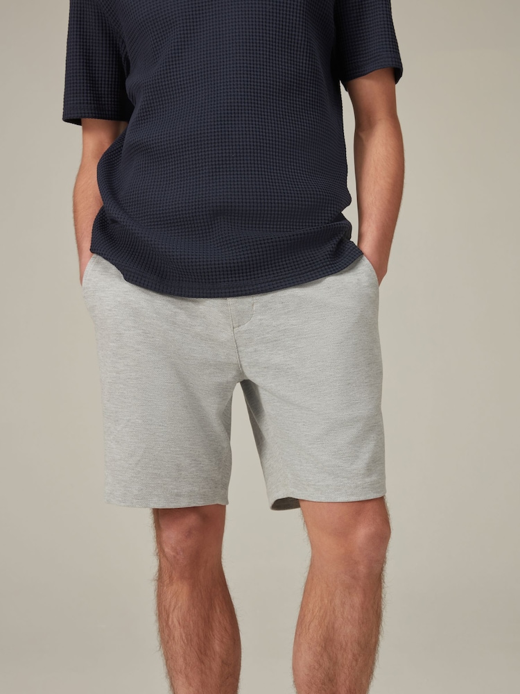 Grey Smart Jersey Chino Shorts - Image 1 of 8