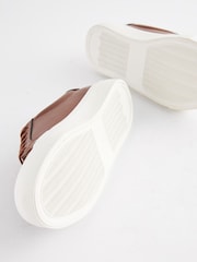 Tan Brown Lace Up Smart Trainers - Image 6 of 7