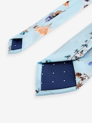 Light Blue Pressed Flower Tie, Pocket Square And Pin Set - Image 4 of 5