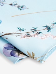 Light Blue Pressed Flower Tie, Pocket Square And Pin Set - Image 5 of 5