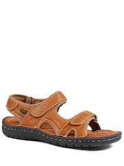 Pavers Tan Leather Dual Fit Sandals - Image 1 of 5