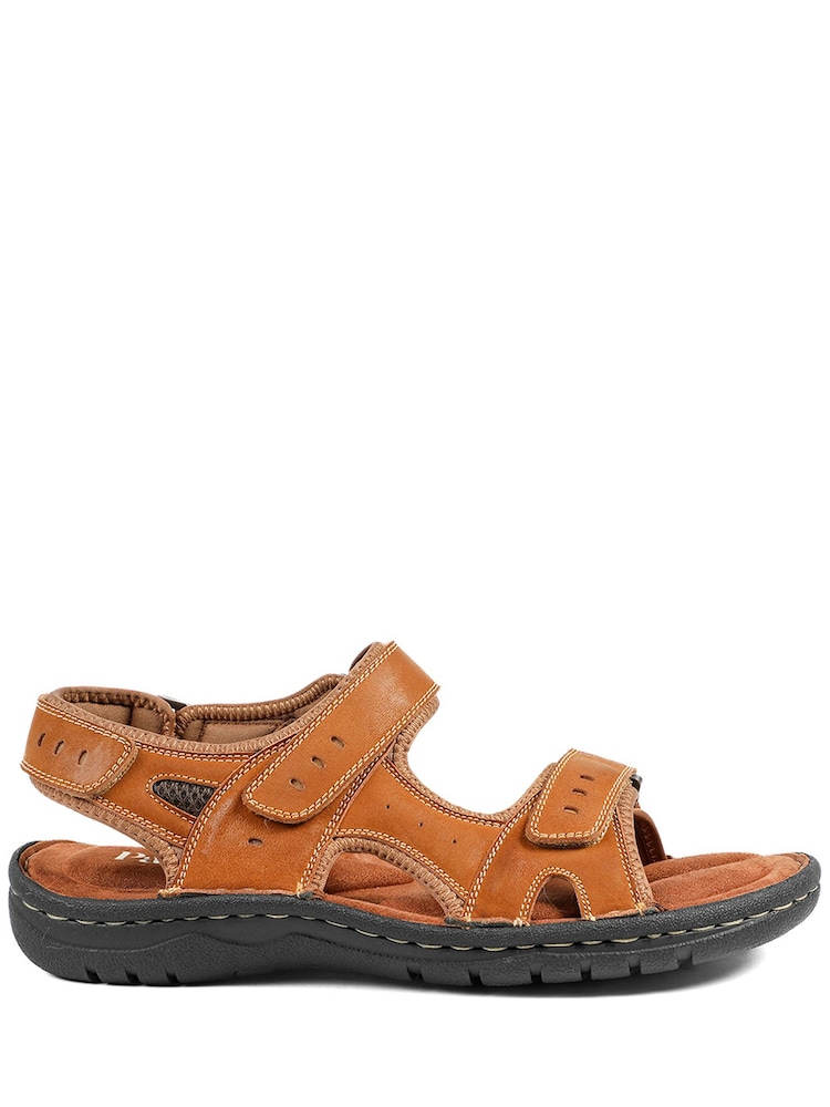 Pavers Tan Leather Dual Fit Sandals - Image 2 of 5