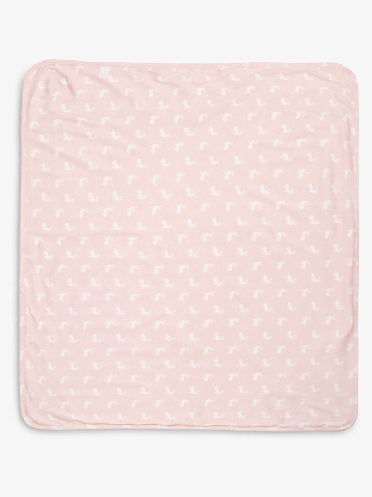 The Little Tailor White The Little Tailor Baby Soft Jersey Bunny Print Blanket
