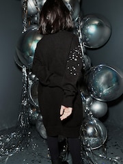 Black/Pewter Sequin Jumper Dress (3-16yrs) - Image 2 of 6