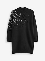 Black/Pewter Sequin Jumper Dress (3-16yrs) - Image 4 of 6