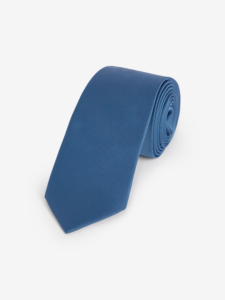Cobalt Blue Slim Twill Tie - Image 1 of 3
