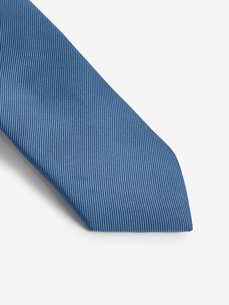 Cobalt Blue Slim Twill Tie - Image 2 of 3