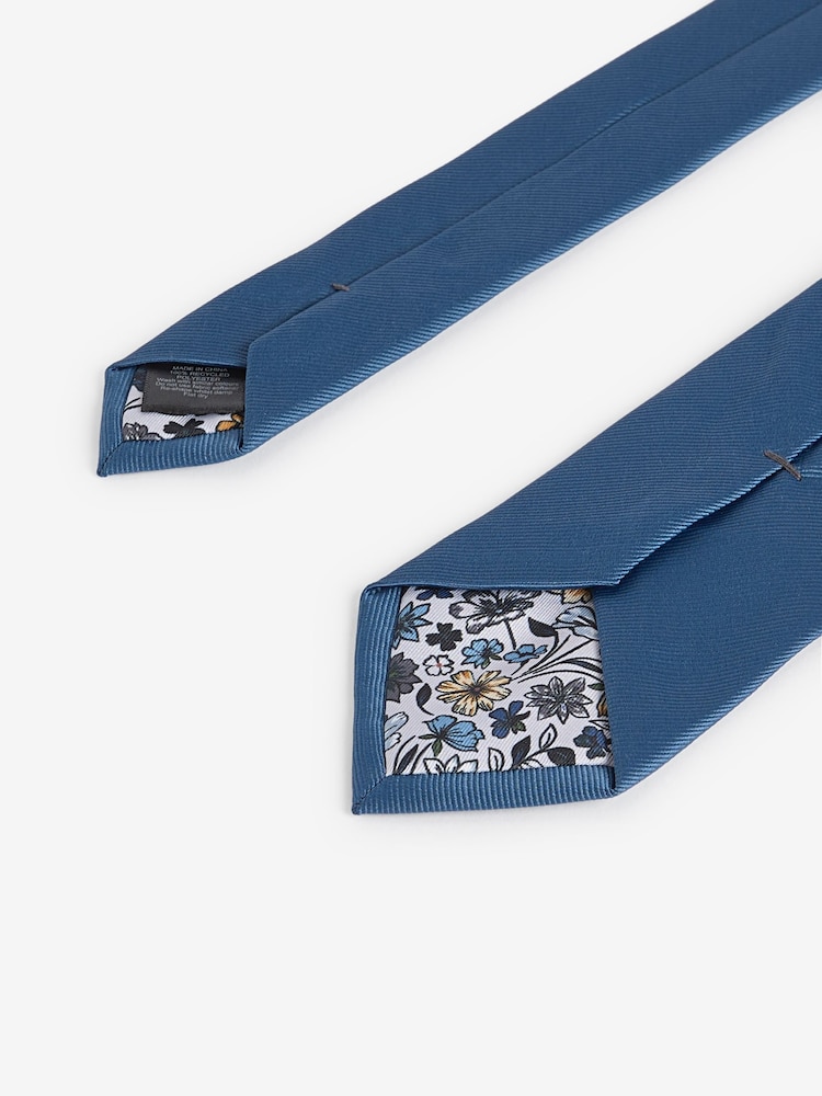 Cobalt Blue Slim Twill Tie - Image 3 of 3