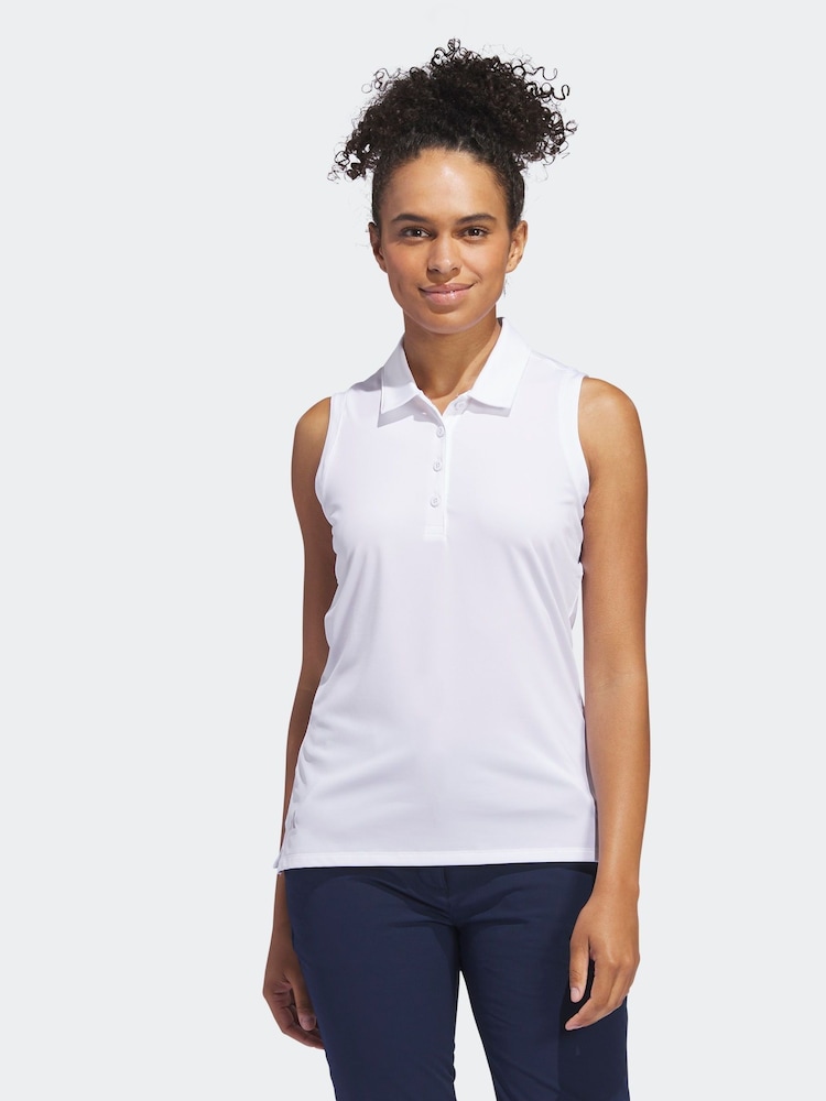 Blanco - Polo sin mangas sólido Ultimate365 de adidas Golf - Imagen 1 de 7 Blanco - Polo sin mangas sólido Ultimate365 de adidas Golf - Imagen 1 de 7