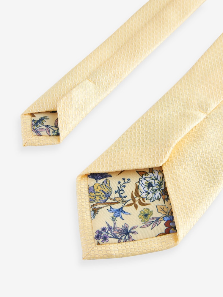 Lemon Yellow Textured Tie - Image 3 of 3