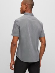 BOSS Light Grey Biadia Short Sleeve Logo Shirt - Image 2 of 6