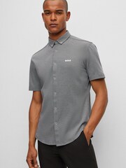 BOSS Light Grey Biadia Short Sleeve Logo Shirt - Image 3 of 6