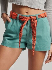 Superdry Light Green Chino Hot Shorts - Image 4 of 7