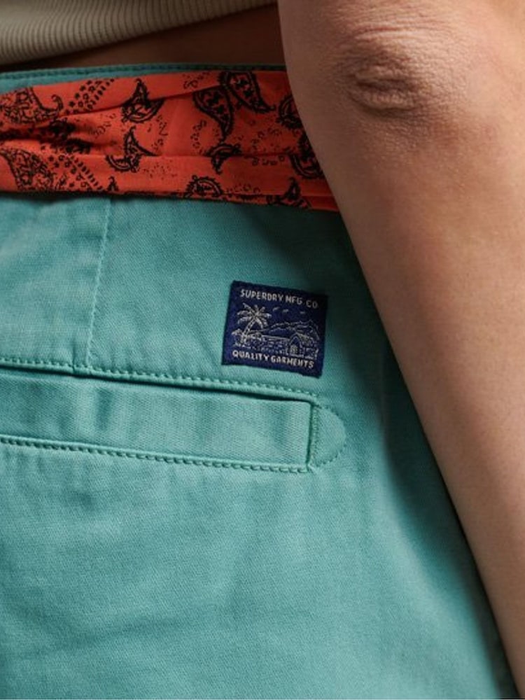 Superdry Light Green Chino Hot Shorts - Image 7 of 7