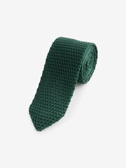 Forest Green Slim Knitted Tie - Image 1 of 3