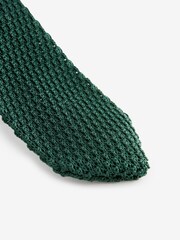 Forest Green Slim Knitted Tie - Image 2 of 3