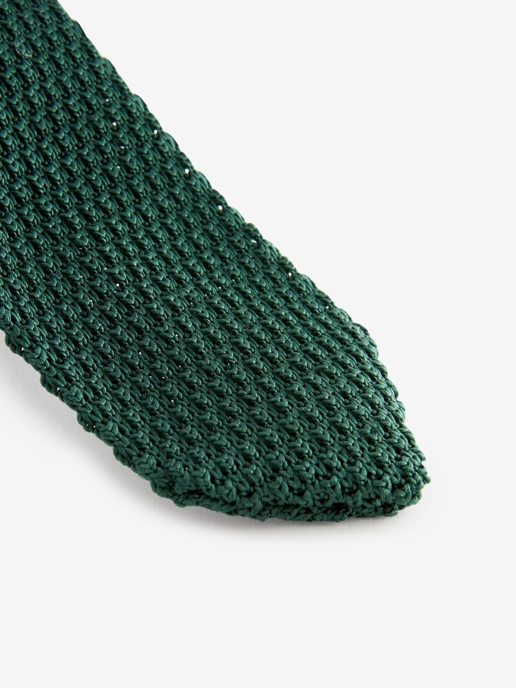 Forest Green Slim Knitted Tie - Image 2 of 3